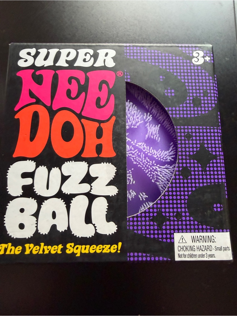 New NeeDoh Schylling Super Size Jumbo Fuzz Ball Purple 4" Squishy Squeeze